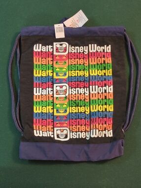 Disney navy blue black multicolor tote with retro logo